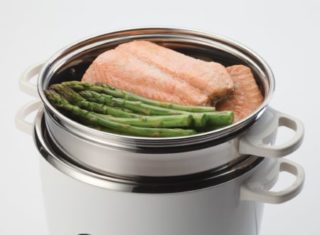 Rice Cooker With Vegetable Steamer Tray